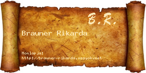 Brauner Rikarda névjegykártya
